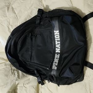 PINK Nation black backpack